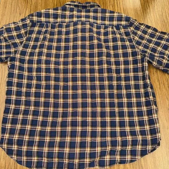 Pendleton Burnside Shirt Blue Plaid Cotton Long Sleeve Medium Flannel Pockets Xl - Picture 3 of 6